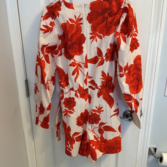 River Island floral red and cream romper - Picture 6 of 7